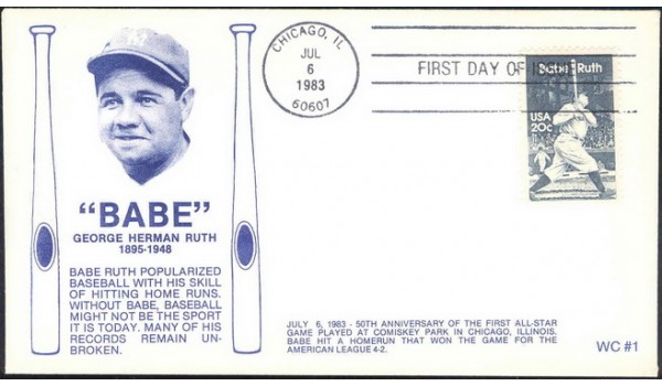 2046 WC102 Babe Ruth, FIRST, FDOI hc