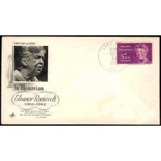 1236 Eleanor Roosevelt, Artcraft, 2nd Day cancel at Lake Villa, IL