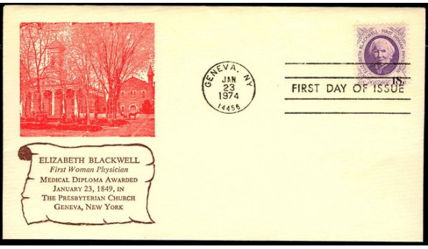 1399 Genevaa, NY Presbytarian Church; First; with enclosure; Elizabeth Blackwell