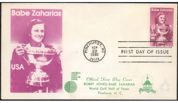 1932 Babe Zaharias, Worlf Golf Hall of Fame, FIRST, with Pinehurst logo
