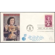 1932 Babe Zaharias, World Golf Hall of Fame, FIRST, Pinehurst, NC; Full color cachet WITHOUT Pinehurst logo