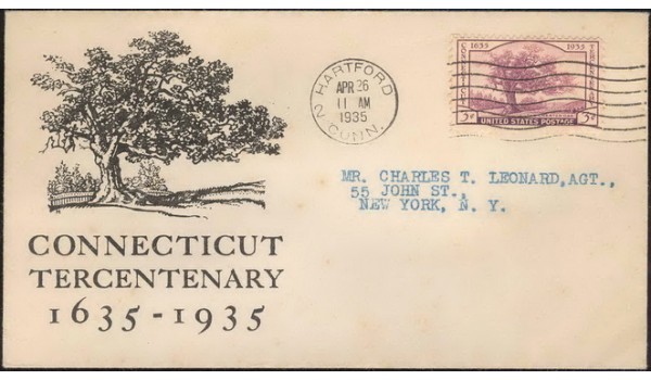 0772 P25 Travelers Insurance Company; Connecticut Tercentenary; Hartford, CT; First