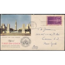 0852 P43 Golden Gate International Exhibition; slit top with center fold; First 0852 P43 Golden Gate International Exhibition; slit top with center fold; First