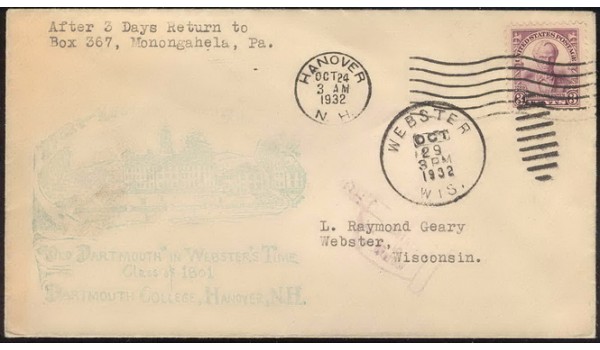 0725 P8a Allen, Chauncey Newell; First; rsc; Hanover, CT AM MC with Webster, NH 10/29/1932 PM HC