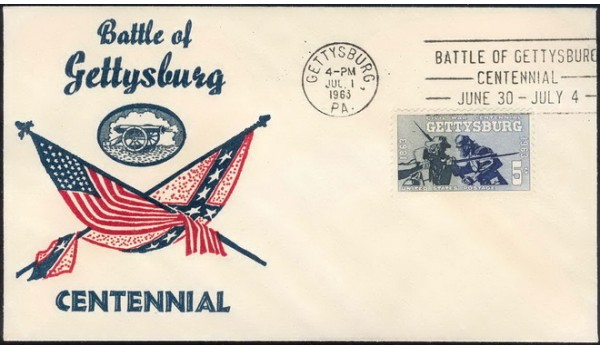 1180 M34 Centennial Covers; thm; First; UO Gettysburg, PA 4pm SMC; Civil War