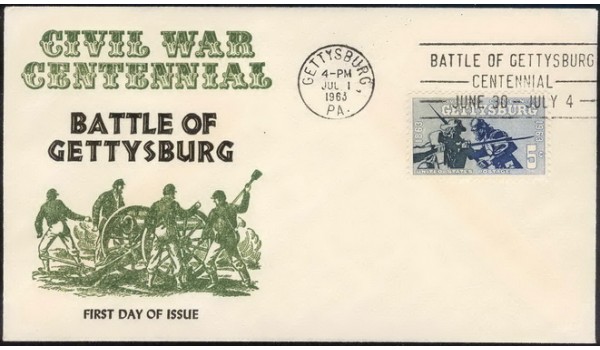 1180 M35 Centennial Covers; thm; UO Gettsburg, PA 4pm SMC; Civil War
