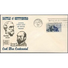 1180 M36 Centennial Covers; thm; UO Gettsburg, PA 4pm SMC; Civil War