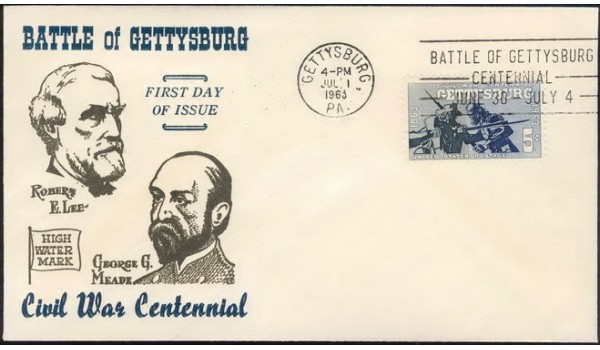 1180 M36 Centennial Covers; thm; UO Gettsburg, PA 4pm SMC; Civil War