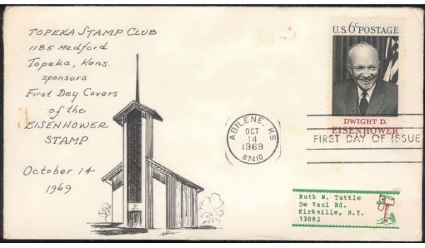 1383 Topeka Stamp Club; Abilene, TX; President Dwight Eisenhower