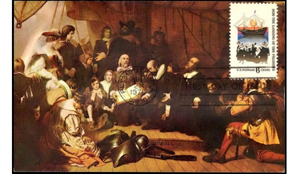 1420 United States Capitol Historical Society; PPC; Embarkation of The Pilgrims