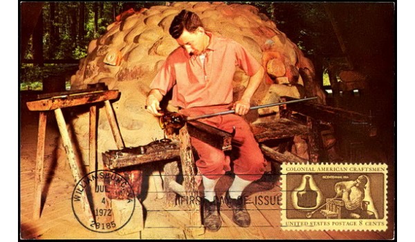 1456 Walter H. Miller & Company; PPC; Colonial American Craftsmen - Glassmaker