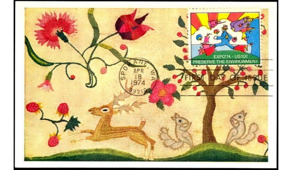 1527 National Gallery of Art; PPC; Deer and Squirrels