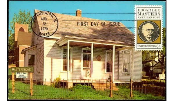 1405 CurrteichColor; PPC; Poet Edgar Lee Masters Memorial Home, Petersburg, IL