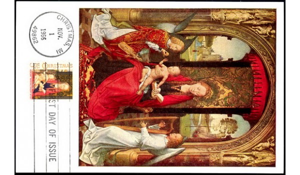 1321 National Gallery of Art; PPC; Madonna and Child with Angels, by Memling