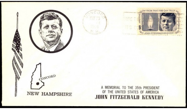 1246 Billerth; First; UO Concord, NH; SMC PM; JFK Kennedy; Cancel is readable