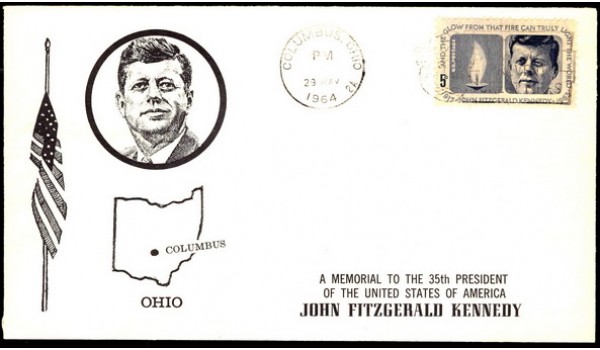 1246 Billerth; First; UO Columbus, OH; SMC PM; JFK Kennedy; Cancel is readable