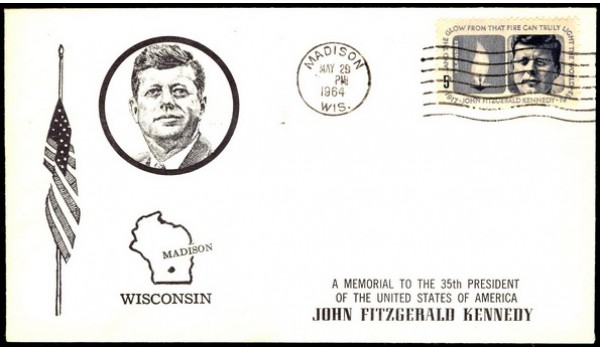 1246 Billerth; First; UO Madison, WI; MC PM; JFK Kennedy; cancel is readable