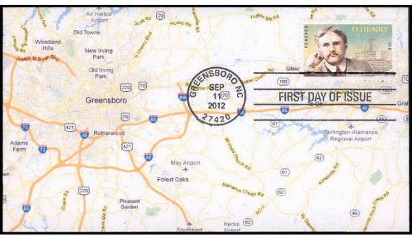 #4705 O.Henry; C3; Overall Map with Greensboro, NC at left #4705 O.Henry; C3; Overall Map with Greensboro, NC at left